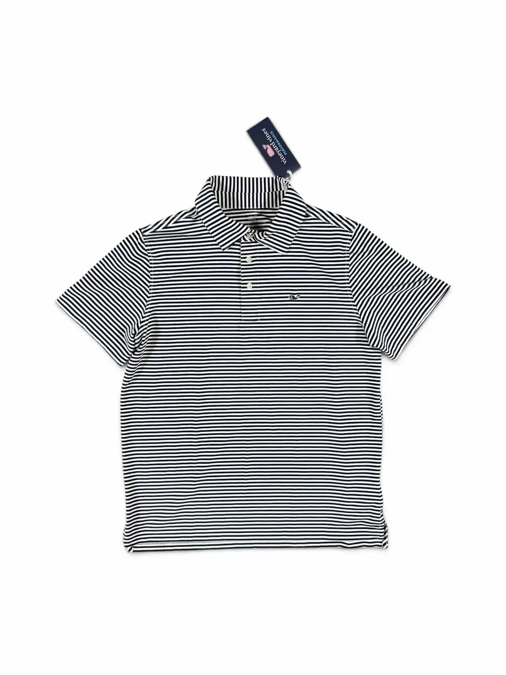 NEW Vineyard Vines Sankaty Performance Polo Shirt Stripe Boys Size 14-16 (Large)